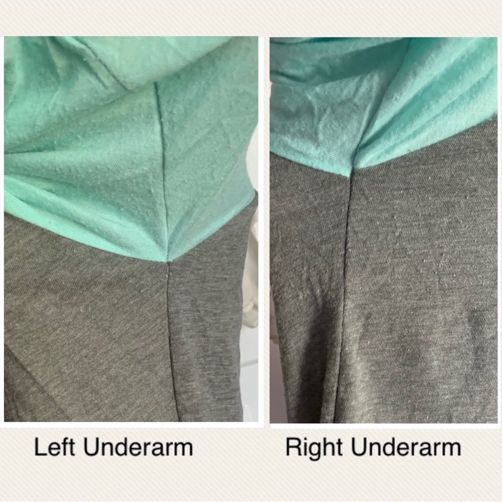 xxSOLDxx         Lularoe Randy Gray w/ Teal Sleeves - Picture 5 of 7